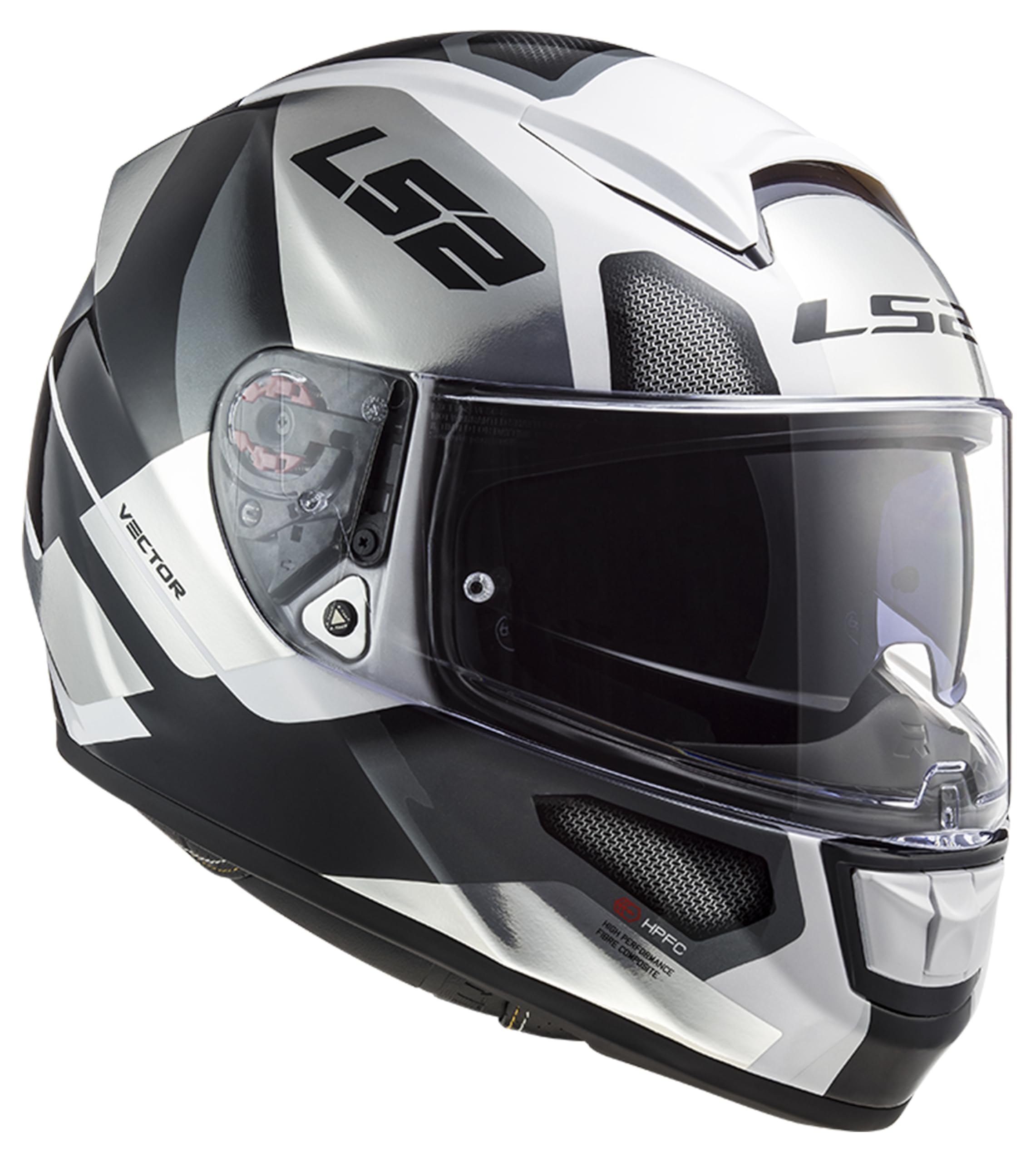 Capacete LS2 Vector FF397 Evo Automat Branco Titanium Articulado c